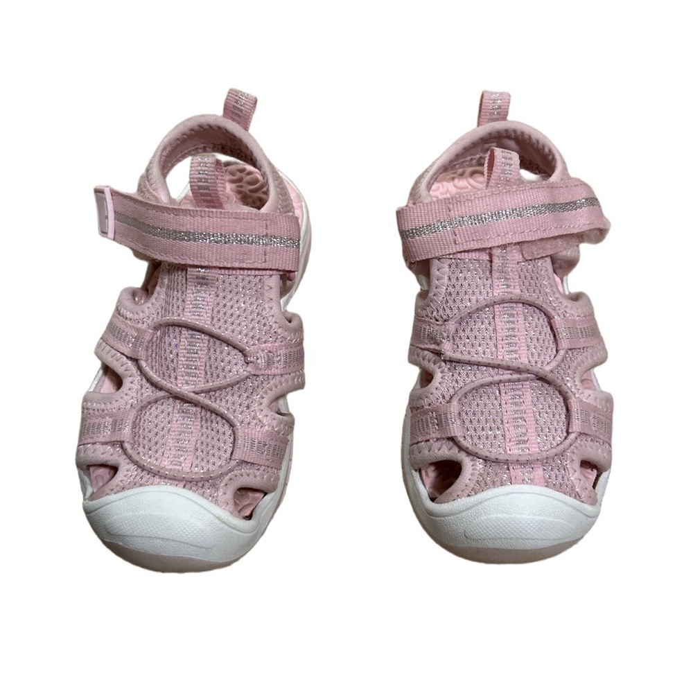 Toddler Pink and White Closed Toe Sandals Size 7